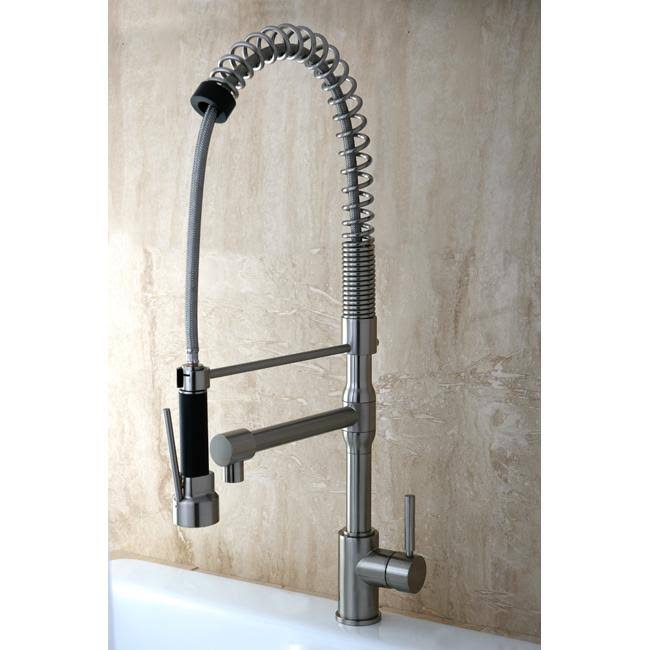 Satin Nickel Single Handle Pull-Down Kitchen Faucet T934