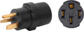 Compact 50 Amp 3 Prong Male Plug to 4 Prong Female Receptacle Power Cord Adapter Connector W4351