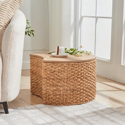 Set of 2 Wicker Rattan Coffee Table with Storage N890