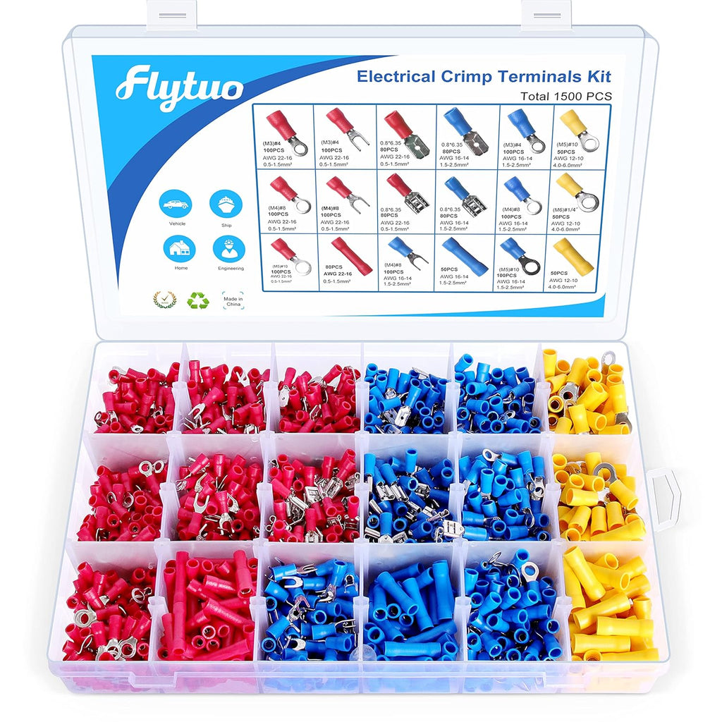 1280PCS Insulated Crimp Terminals Connector Set F524868