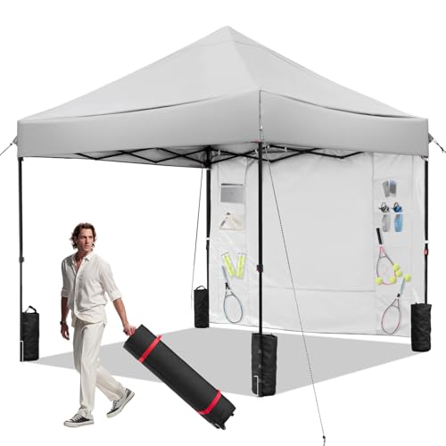 Blue 10x10 FT Pop Up Canopy Tent with 1 Sidewall R878