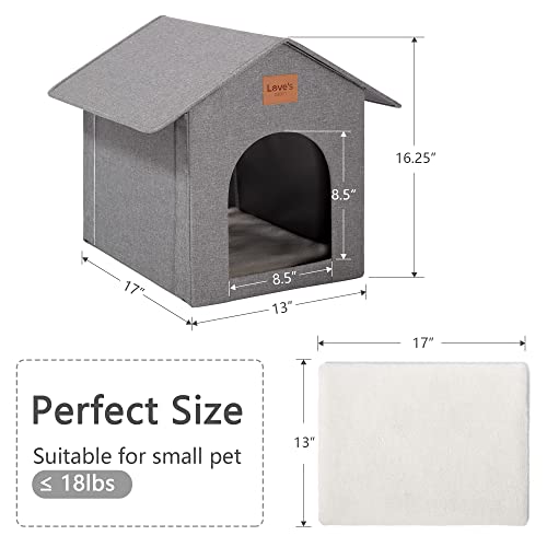 Outdoor Cat House Weatherproof Insulated Grey with Removable Soft Cushion C6237