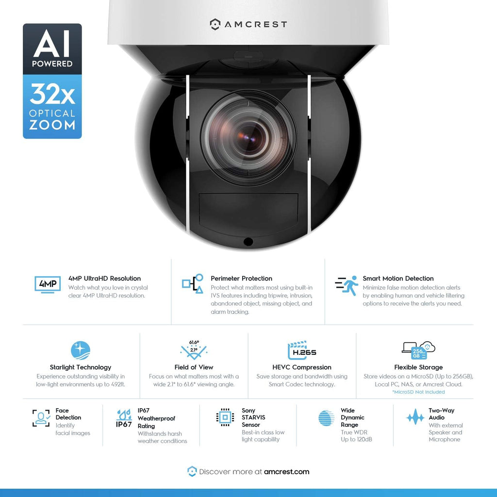 4MP Outdoor PTZ POE IP Camera 32x Optical Zoom F68664
