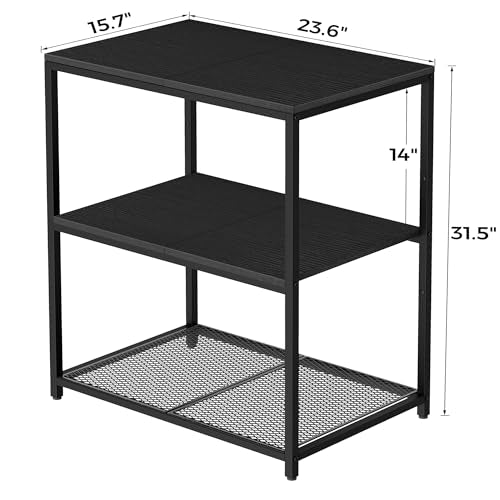 Black Kitchen Island with 3 Shelves K196