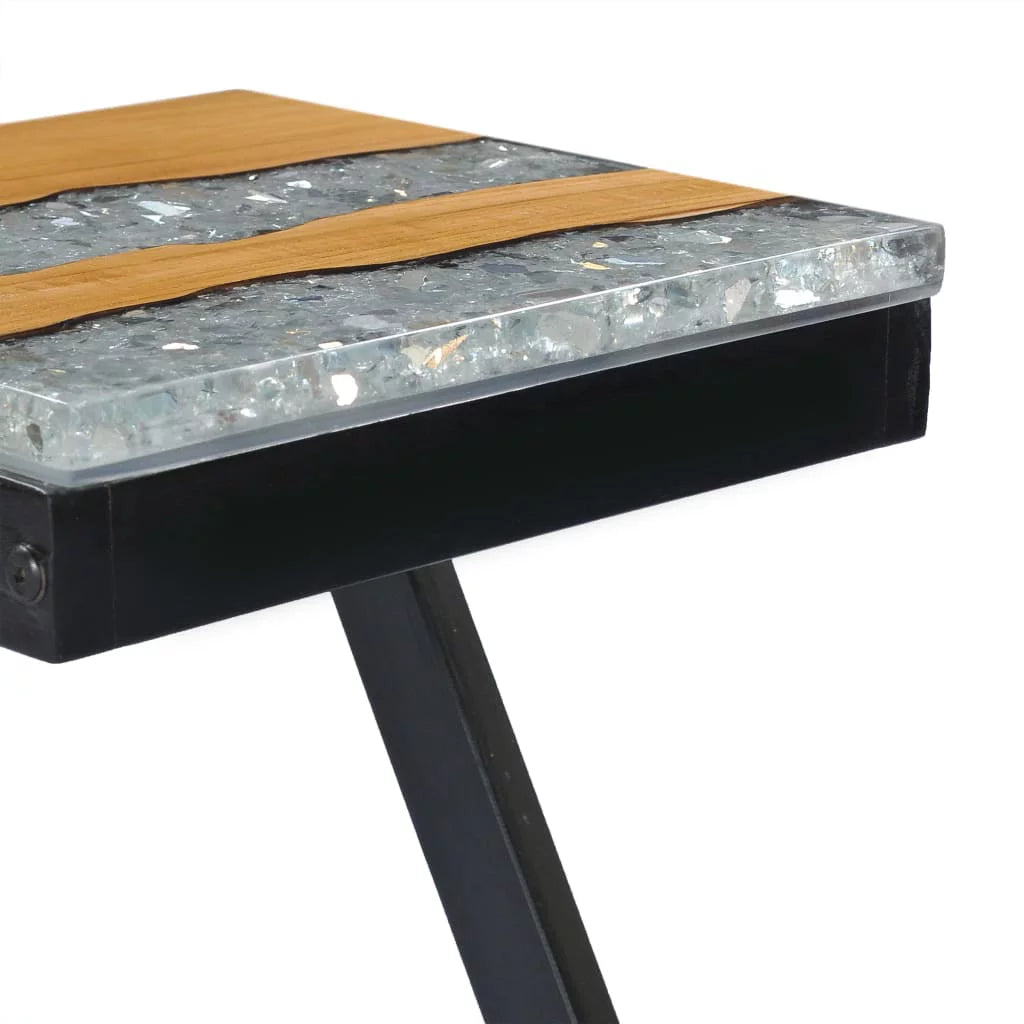 Solid Teak Wood and Polyresin Coffee Table H518