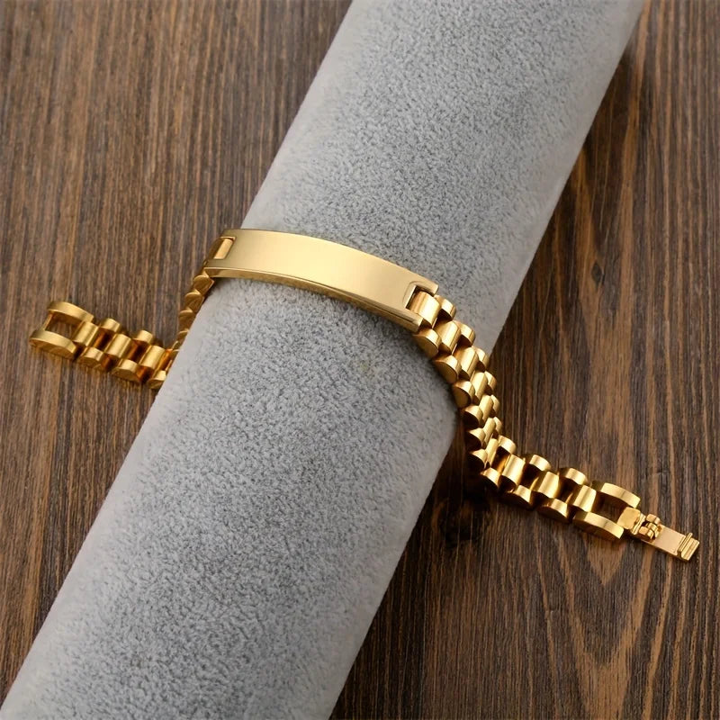 18K Gold Plated Stainless Steel 316L Men's Bracelet G882269