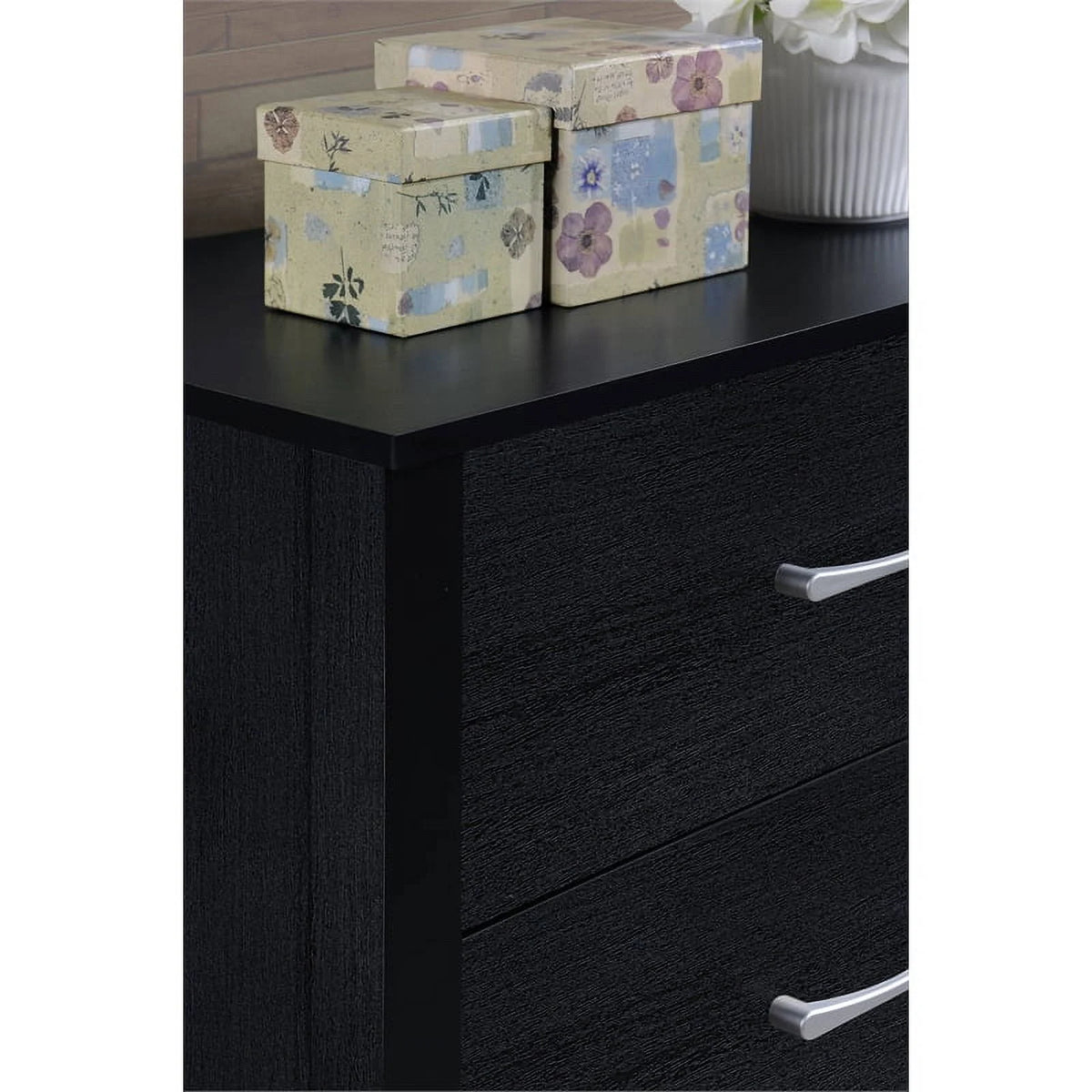 2 Piece Black Wood Bedroom Set B426
