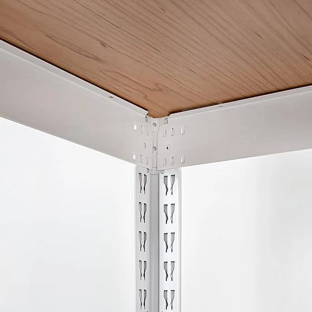 2 Shelf Adjustable Metal Shelving and Storage Bookcase White Y18562