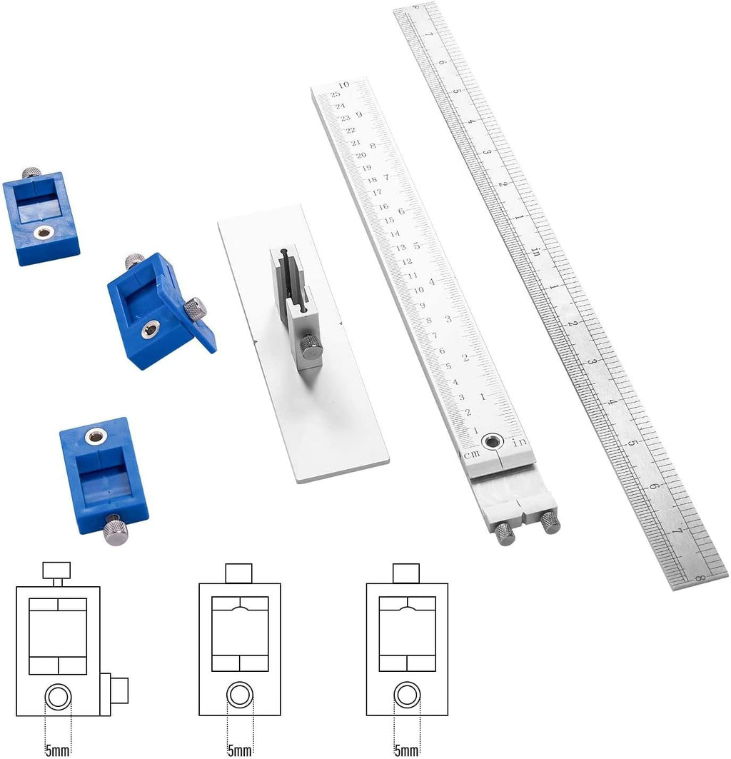 Cabinet Hardware Jig Aluminum Alloy Drill Guide Drawer Pull Drilling Templates Tool Pack of 2 V9833
