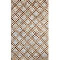 48" x 72" Rectangular Leather Area Rug in Camel Z179570