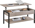 Industrial Lift Top Coffee Table 47.5x24x20 Inches Gray Q2429