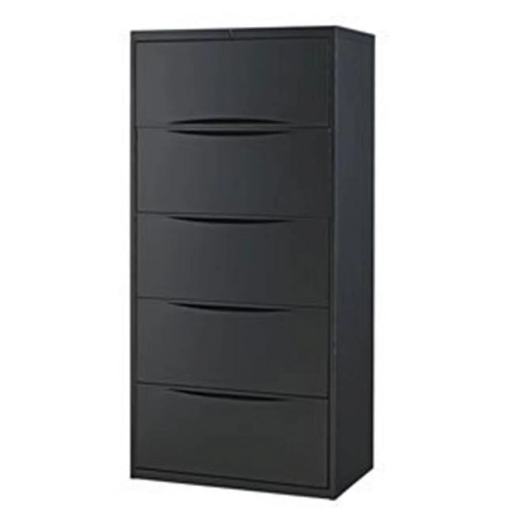 Black 5 Drawer Lateral File Cabinet U740