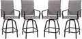 4 Pieces Gray Sling Outdoor Swivel Bar Stools V421262