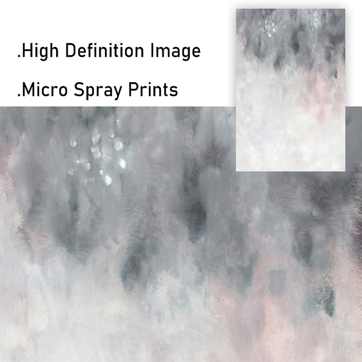 Abstract Gray White Pink Canvas Painting 16x24inchx2 No Frame A476069