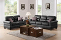 Black 2pc Bonded Leather Sofa Set X254