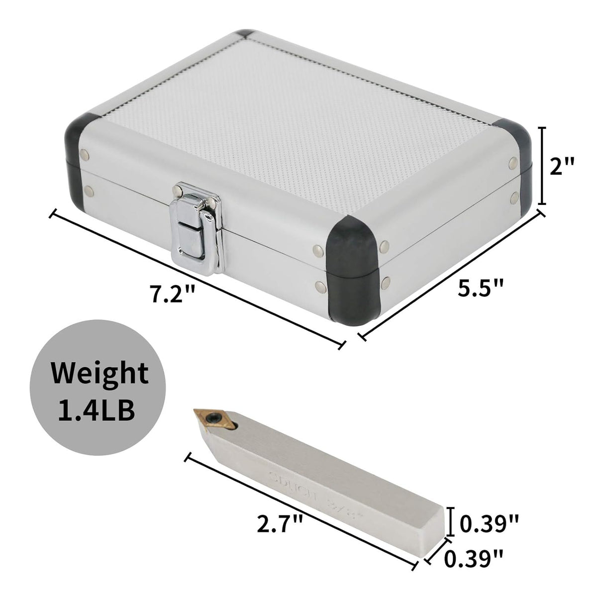 3/8 Shank 7 Pieces Carbide Turning Tool Set with Portable Case Q2244