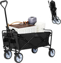 Folding Wagon Cart with Wheels, Black N907998