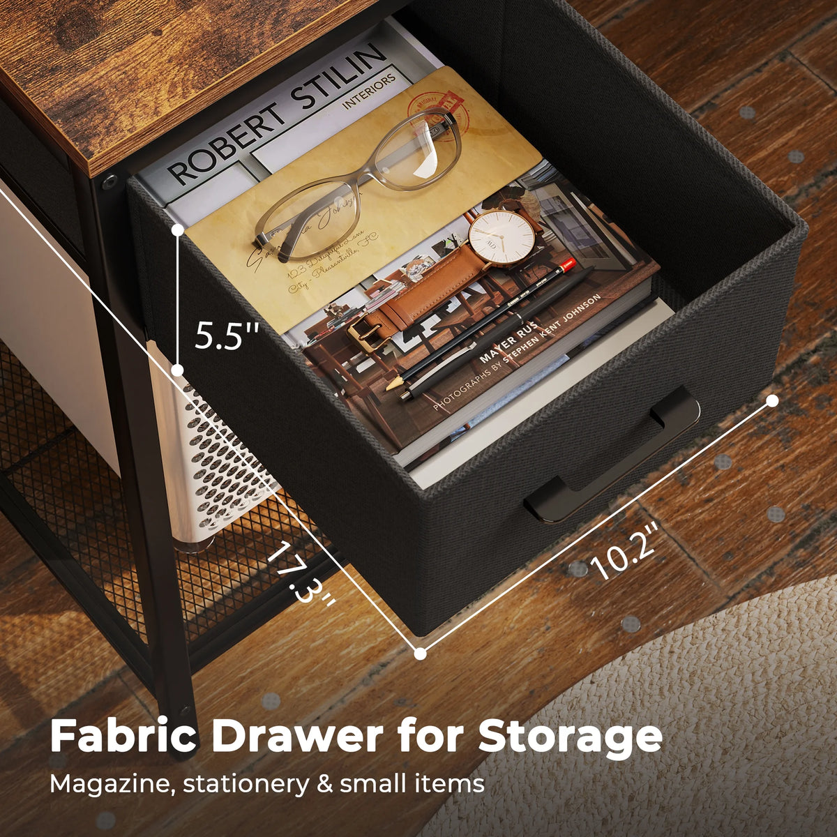L Shaped Desk with Power Outlets and Storage Shelves R3728