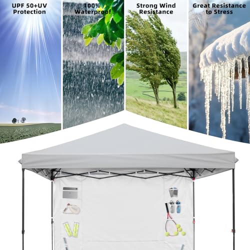 Blue 10x10 FT Pop Up Canopy Tent with 1 Sidewall R878