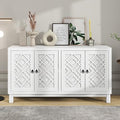 Black 4 Door Sideboard Storage Cabinet with Adjustable Shelves I72964