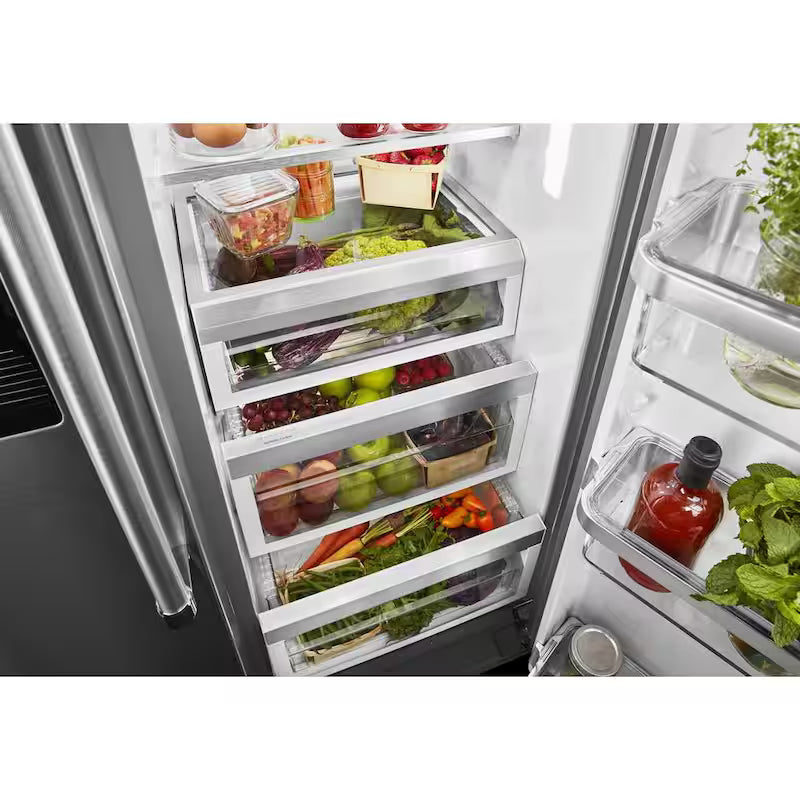Black Stainless Steel Counter Depth Side by Side Refrigerator I33260