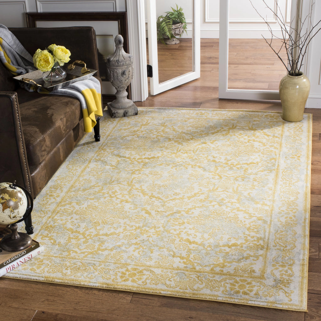 Ivory Gold Bordered Area Rug 10' x 14' E737621
