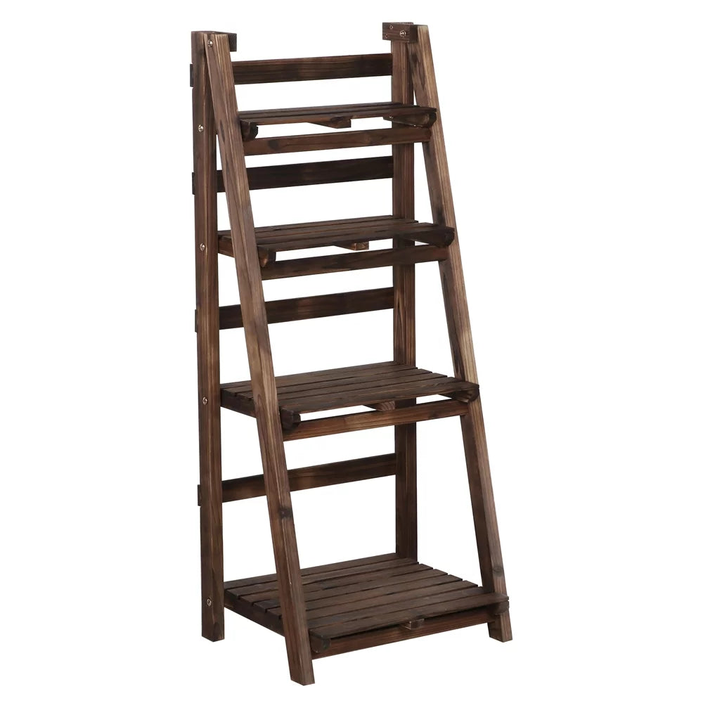 4 Tier Foldable Wooden Plant Stand U1270