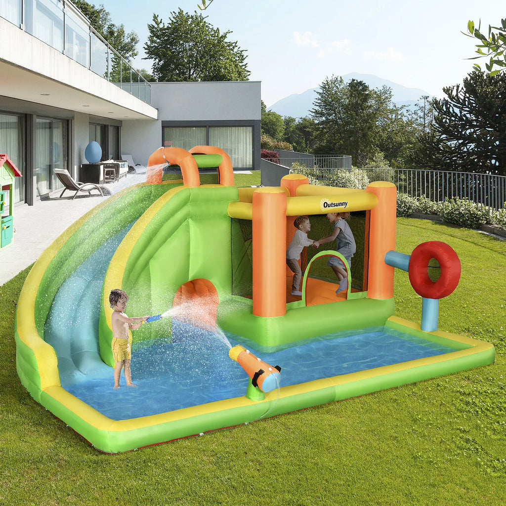 7-in-1 Inflatable Water Slide Bounce House with Carry Bag K3840