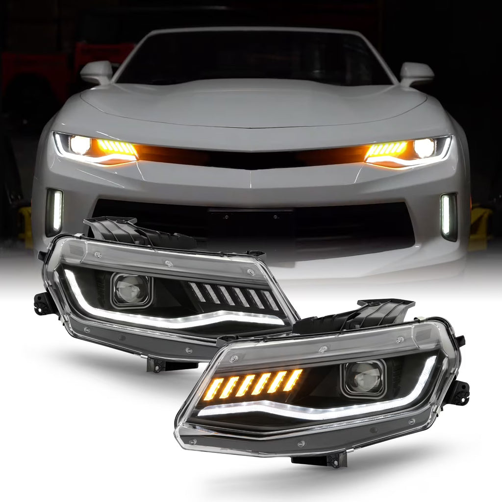 Black LED Projector Headlights Pair C5099