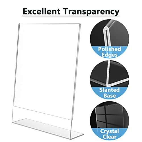 24 Pack Clear Acrylic Sign Holder 8.5 X 11 inches Vertical Y965982