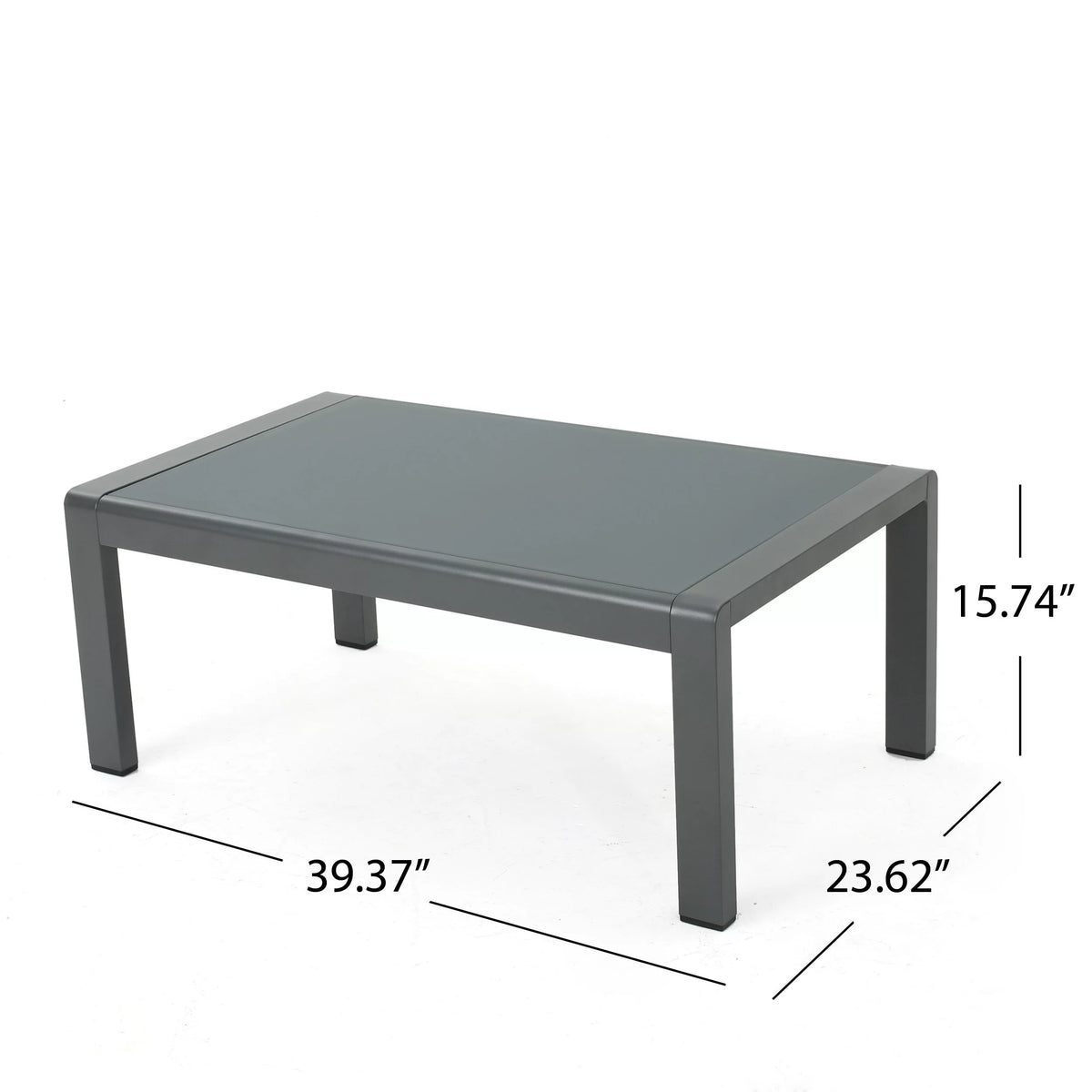 5 Piece Aluminum V-Shape Sectional Sofa Set with Cushions, Grey X6526