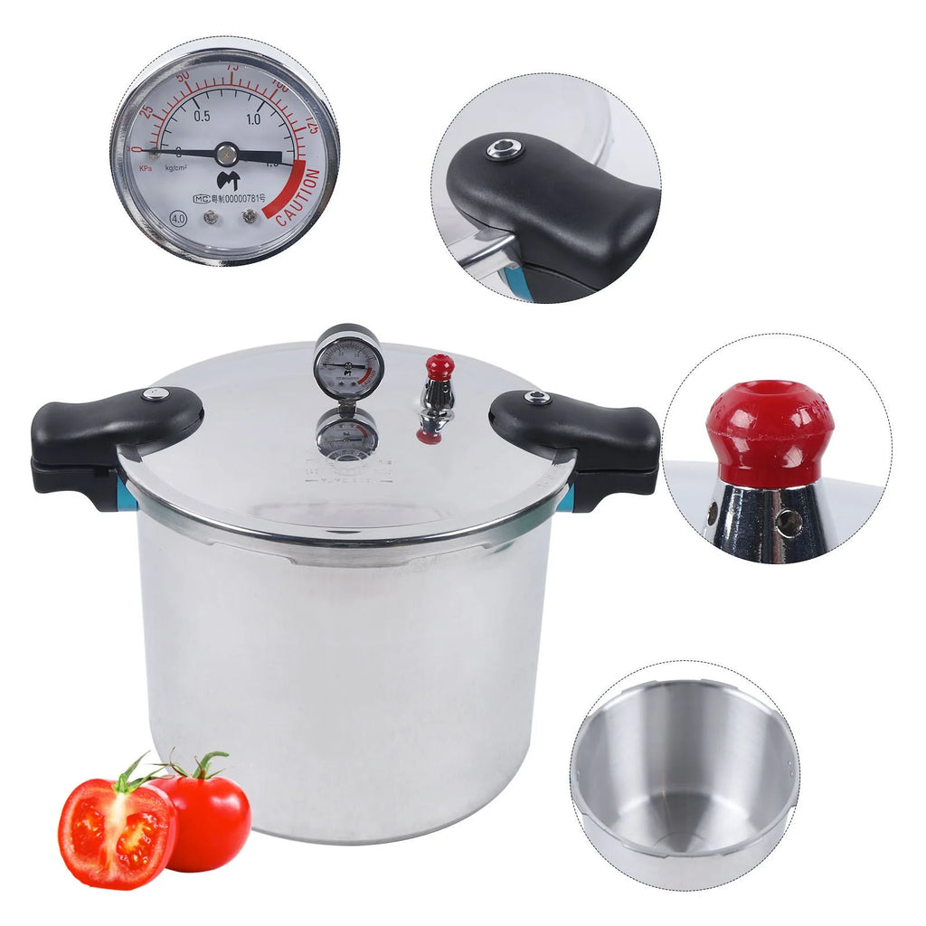 23 Quart Aluminium Pressure Canner Cooker with Gauge Release Valve P9662