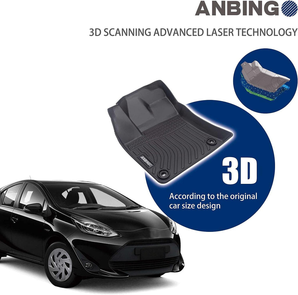 Odorless All Weather Car Floor Mats Full Set Front & Rear Row Z581