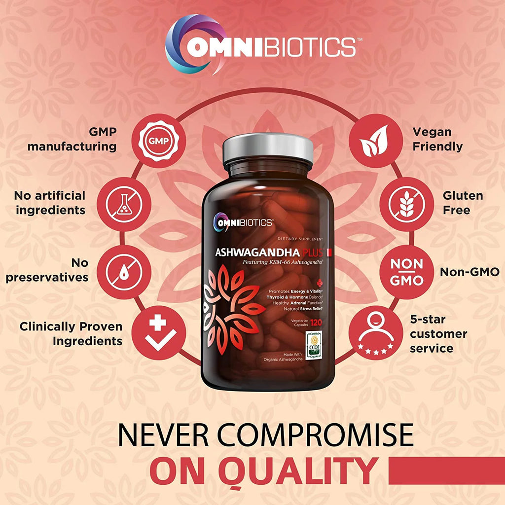 1300 mg KSM-66 Ashwagandha Supplement, 120 Vegan Capsules I831