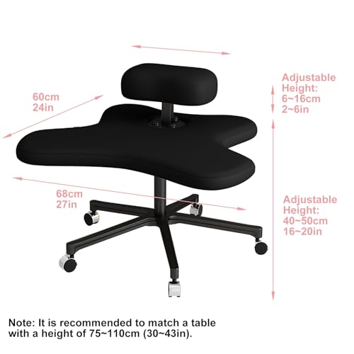 Ergonomic Kneeling Chair with Wheels, Height Adjustable G762