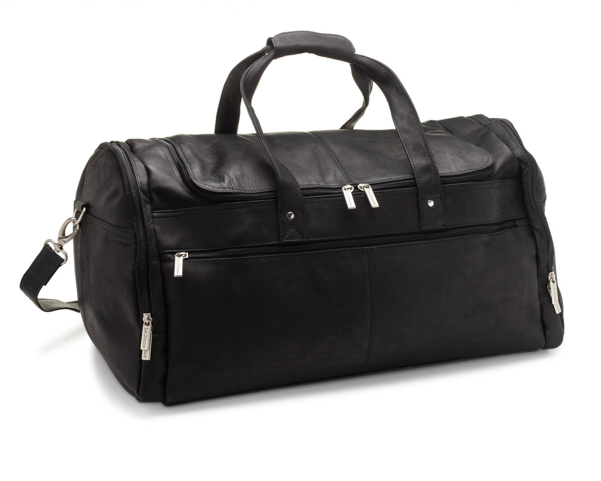 Black Leather 22" Duffel E3803
