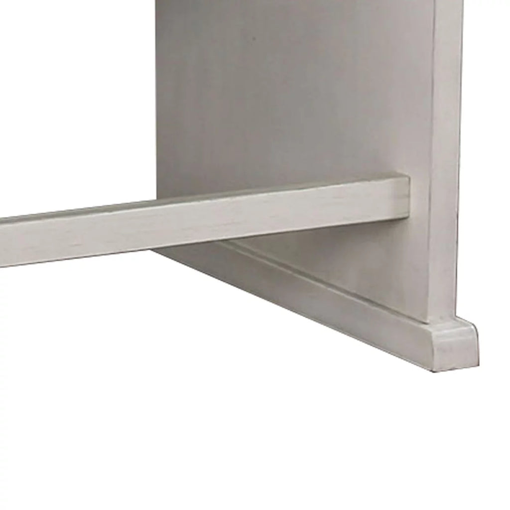 White and Black Wooden Counter Height Bench with Lift Top Seat S524279