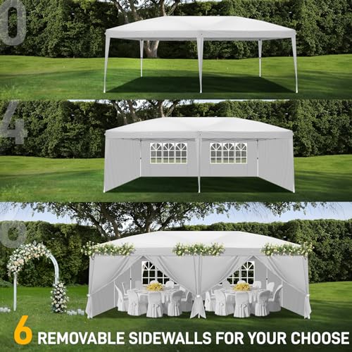 10x20ft Pop Up Canopy Tent with 6 SideWalls (Black) G9726