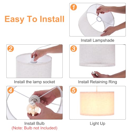 15Ft Rope Cord Hanging Lamp Fixture with On/Off Switch, White C93463