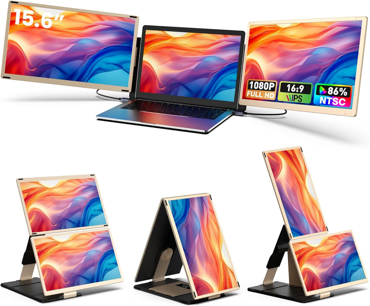 15.6’’ Portable Triple Monitor with IPS FHD 1080P Display G76909