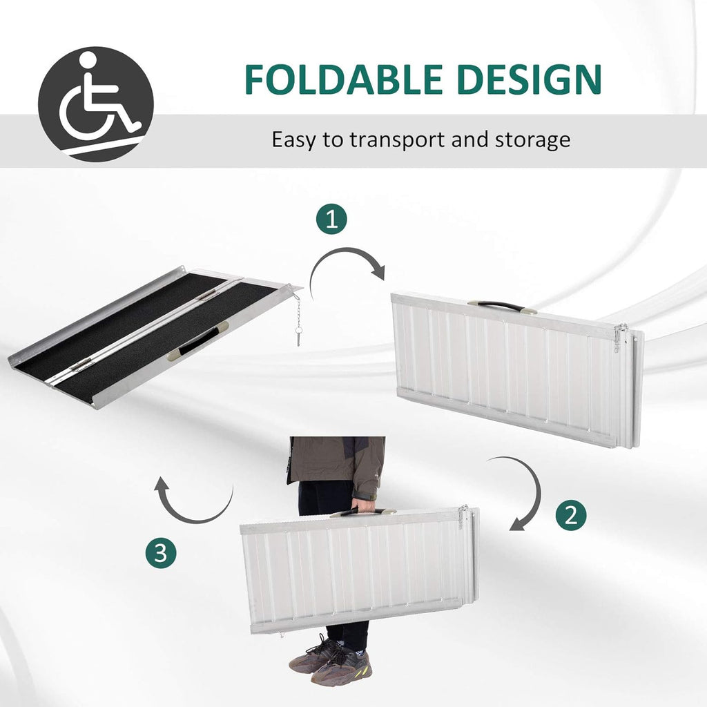 Aluminum Portable Skidproof PVC Carpeted Folding Wheelchair Ramp R994170