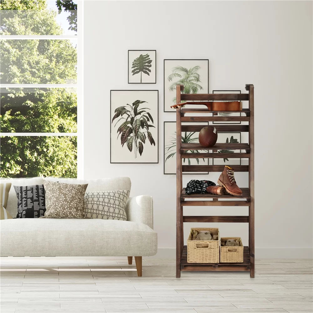 4 Tier Foldable Wooden Plant Stand U1270