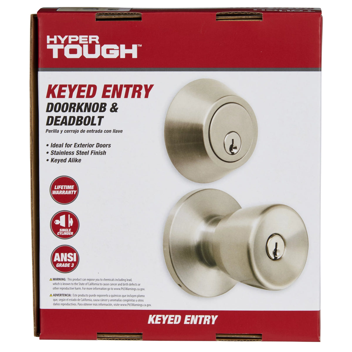 Polished Brass Doorknob and Deadbolt Combo Pack Q3963