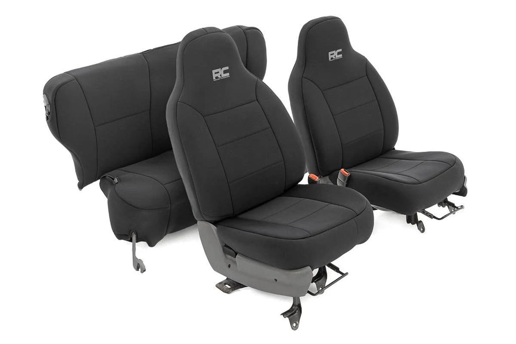 Black Neoprene Seat Cover Set D450397