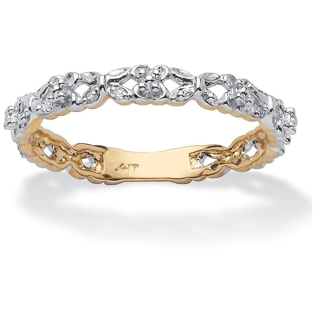 10K Yellow Gold Diamond Accent Stackable Eternity Promise Ring G573649