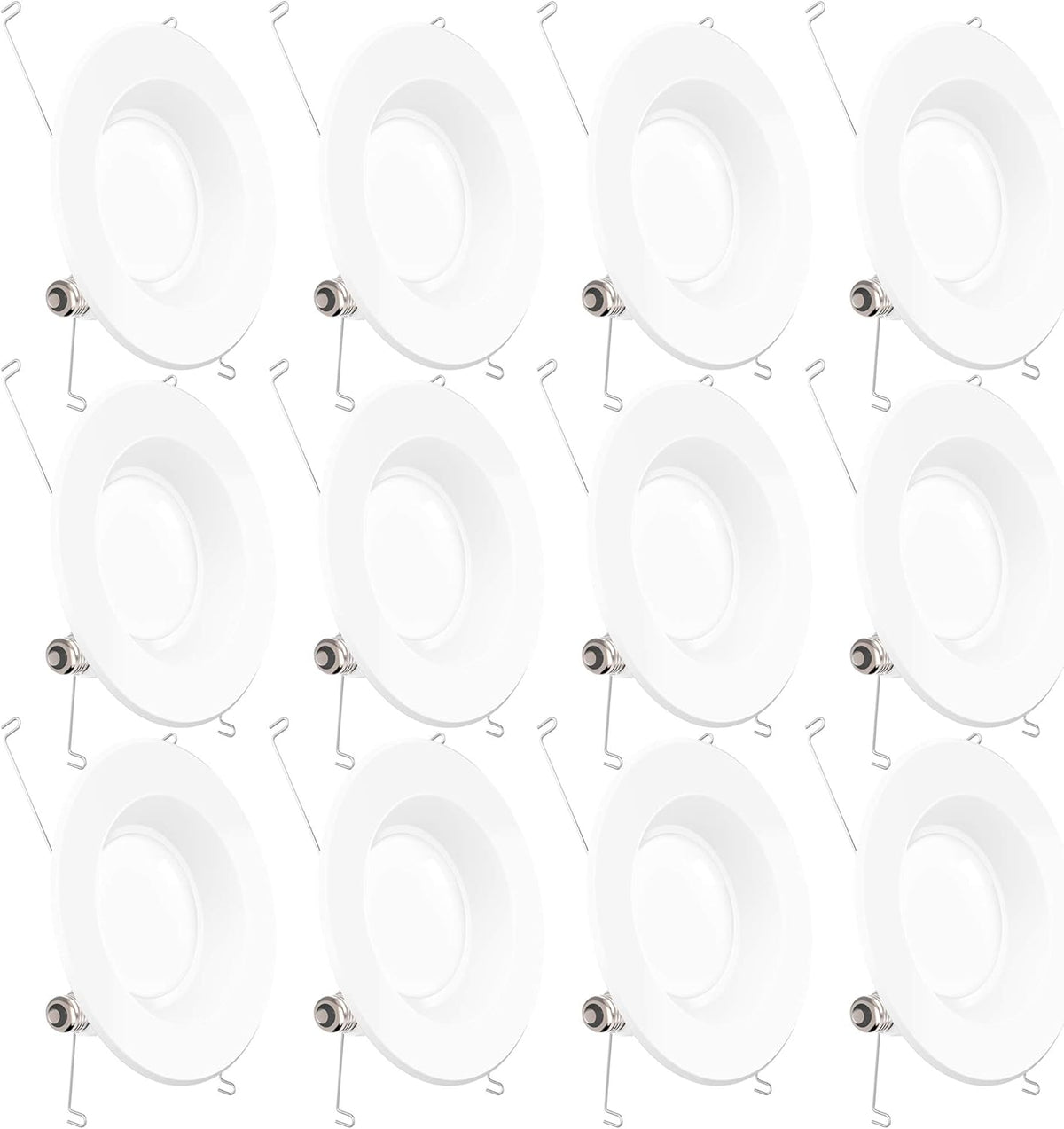 12 Pack 5/6 Inch LED Recessed Lighting, Smooth Trim, Dimmable, 2700K Soft White, 13W, 965 LM T82522