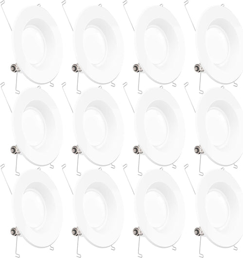 12 Pack 5/6 Inch LED Recessed Lighting, Smooth Trim, Dimmable, 2700K Soft White, 13W, 965 LM T82522