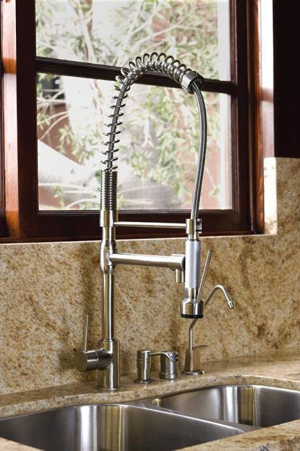 Satin Nickel Single Handle Pull-Down Kitchen Faucet T934