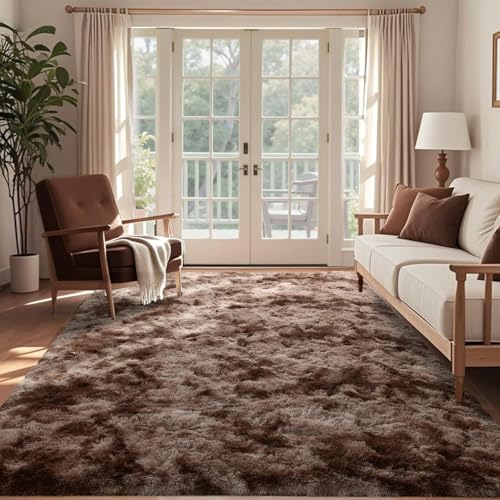 6x9 Ft Large Shag Black Rug E7147