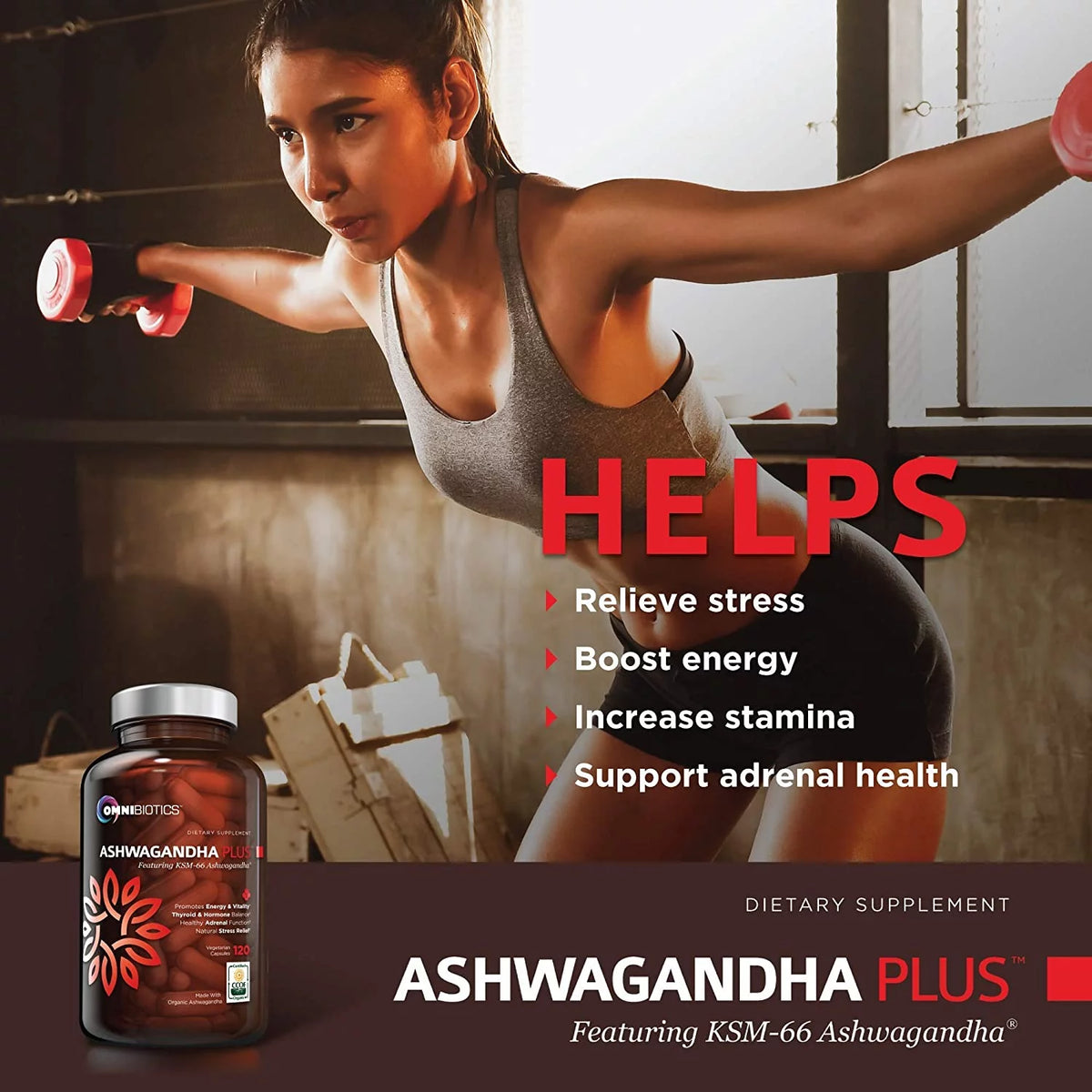 1300 mg KSM-66 Ashwagandha Supplement, 120 Vegan Capsules I831